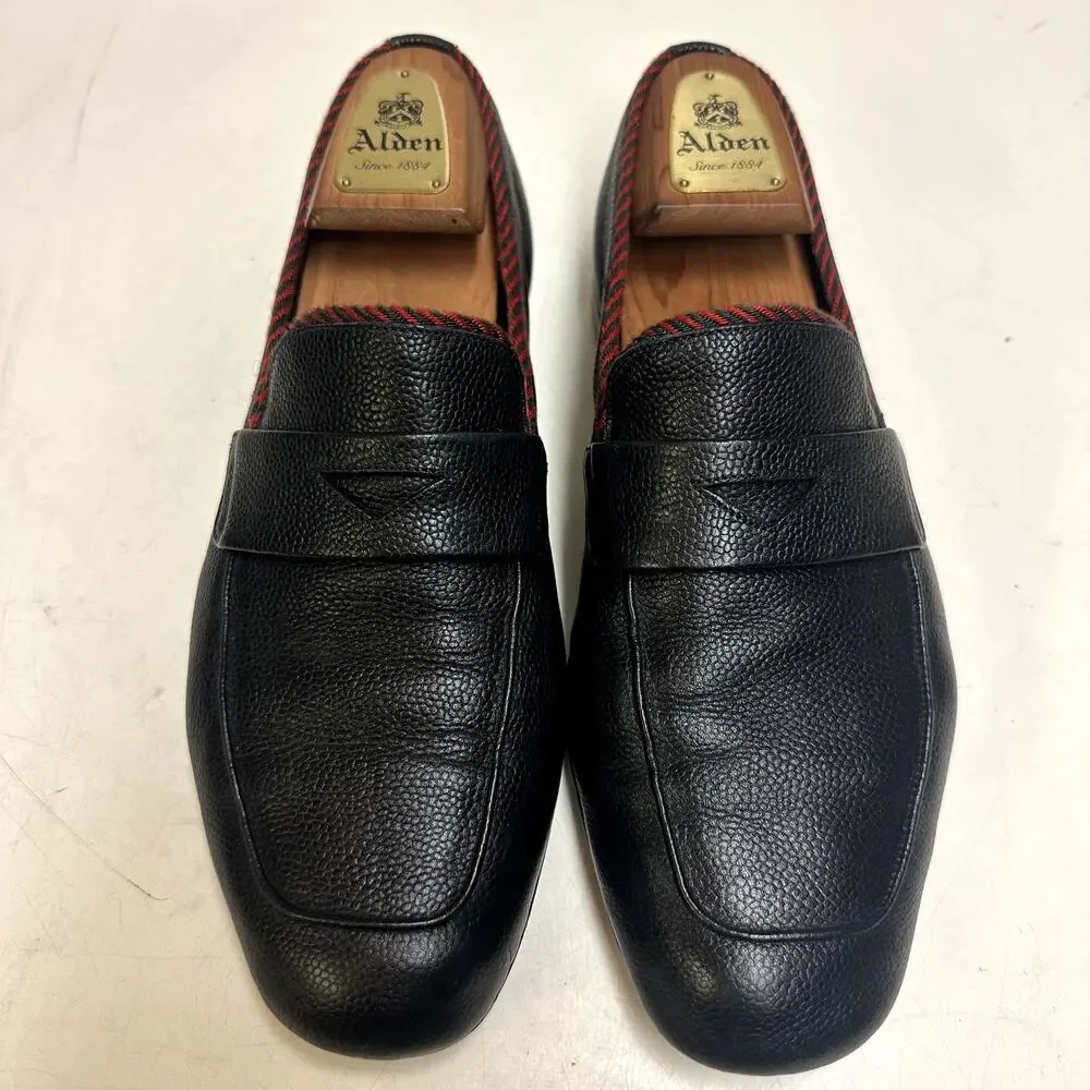 RESOLED Gucci Jordaan Penny Loafer Tiger Head Accent Black Pebbled UK 8 US 9 D